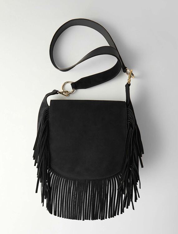 Leather and suede fringe Gyps GM handbag - Bags - MAJE