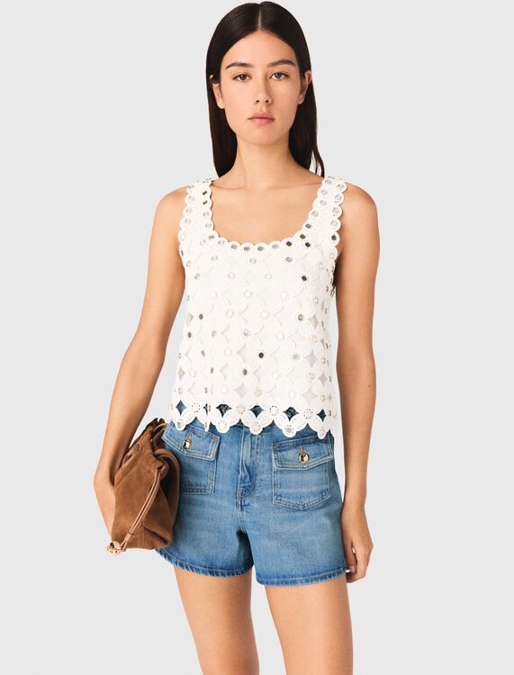 Mirrored crochet top - Tops - MAJE