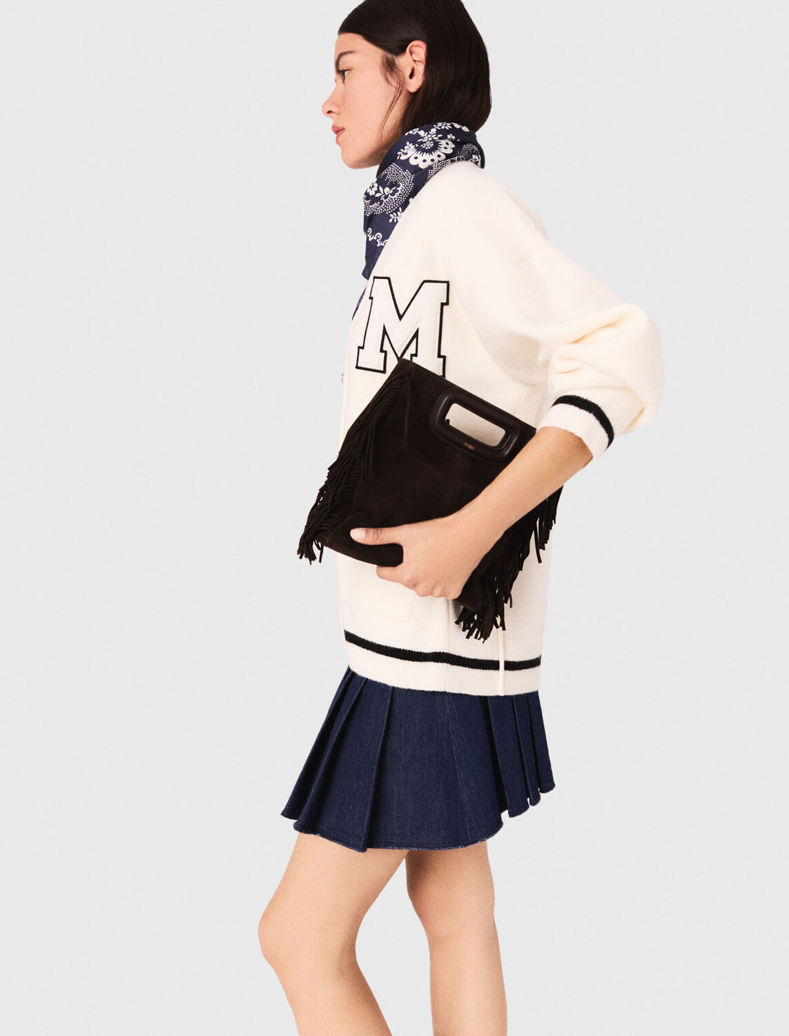 Long cardigan with embroidery : Sweaters & Cardigans color Ecru