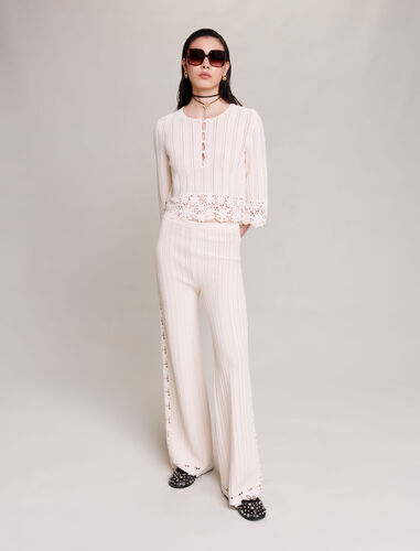Knit trousers : Spring-Summer Collection color Ecru