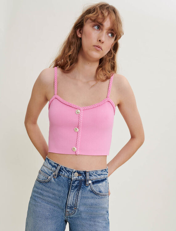 Knit crop top with straps - Up to 40% off - MAJE