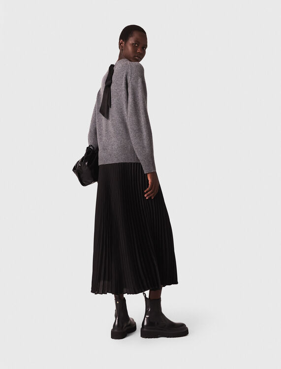 Dual-material maxi dress - Dresses - MAJE