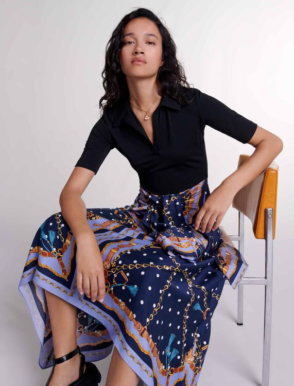 Illusion effect patterned dress - Fall-Winter Collection - MAJE