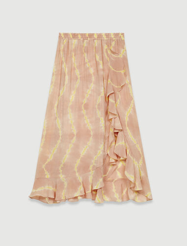 Tie dye print skirt with ruffles : Skirts & Shorts color 