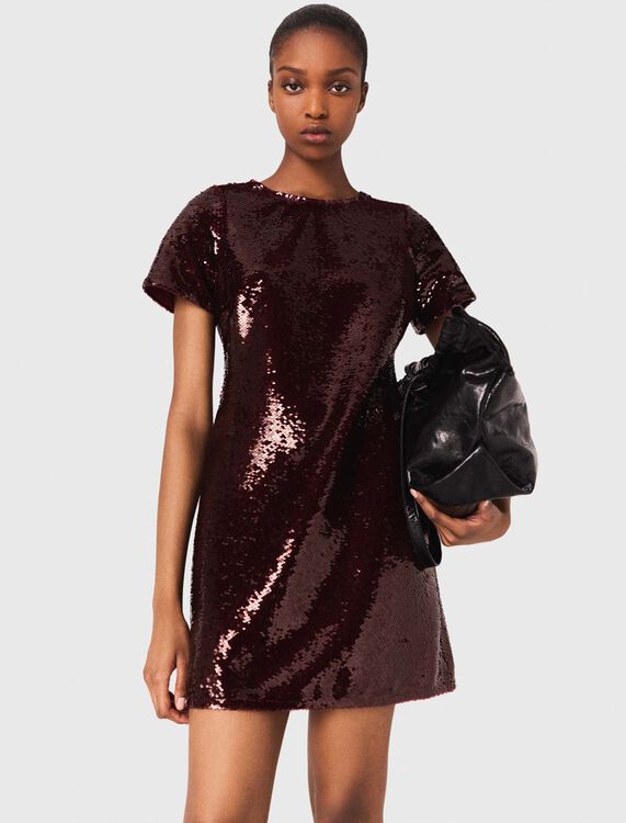 Embroidered sequin short dress - Dresses - MAJE