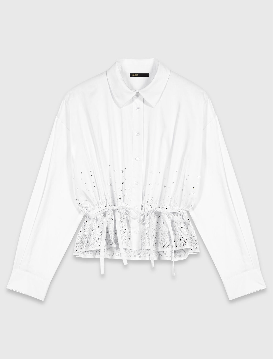 Cotton shirt with rhinestones - Shirts - MAJE