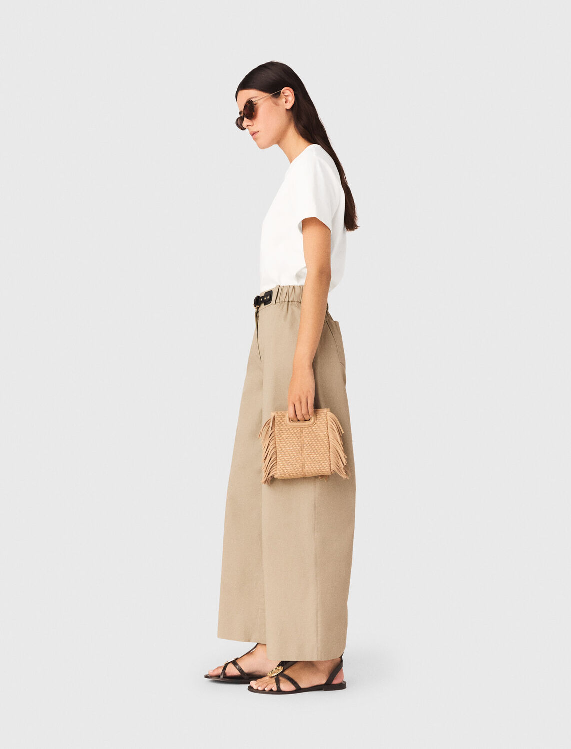 T-shirt with small embroidered logo - T-Shirts - MAJE