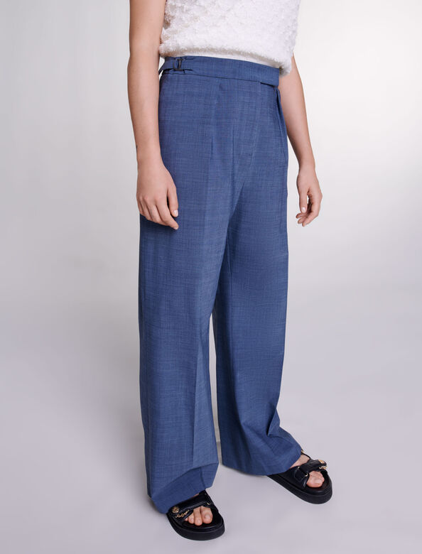 Wide-leg trousers : View All color Petrol Blue
