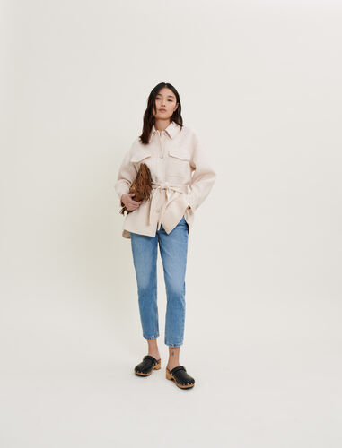 Oversized, double-faced overshirt : Shirts color mastic beige