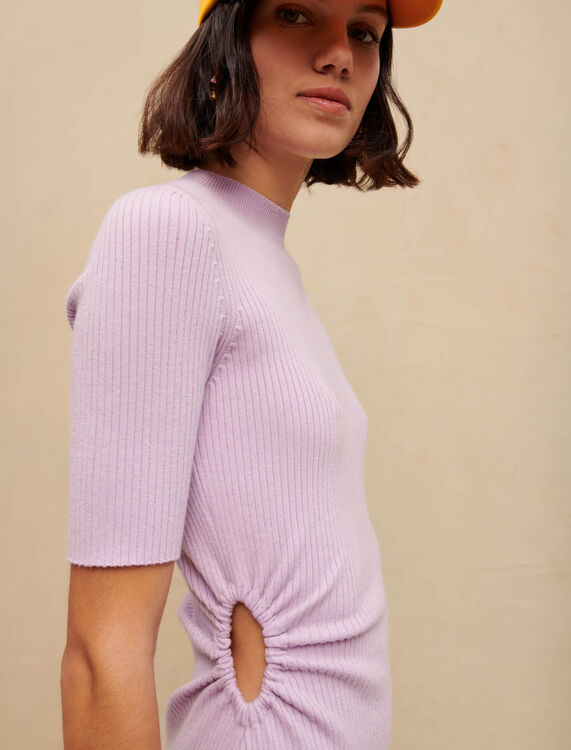 Mauve openwork knit dress - Dresses - MAJE