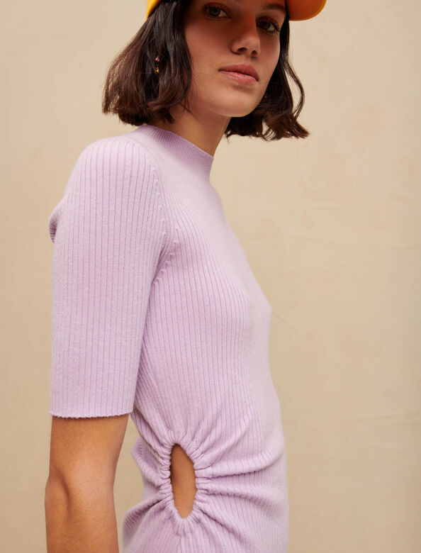 Mauve openwork knit dress : Dresses color Parma Violet