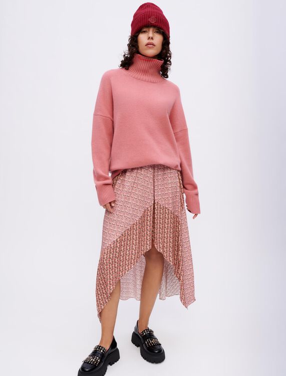 Asymmetric skirt with mixed prints - Skirts & Shorts - MAJE