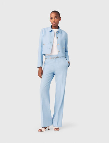 Short single-breasted jacket : Blazers & Jackets color Blue Sky