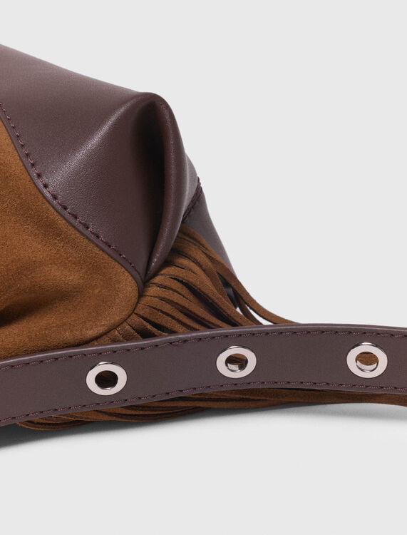 Leather and suede Miss M Mini bag -  - MAJE