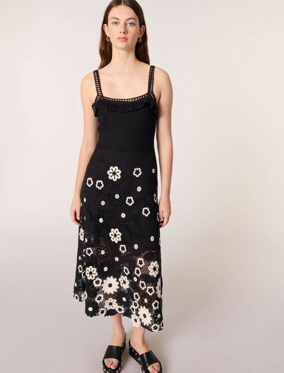 Floral crochet maxi dress - Dresses - MAJE