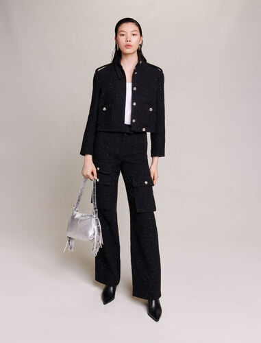 Tweed trousers : Trousers & Jeans color Black