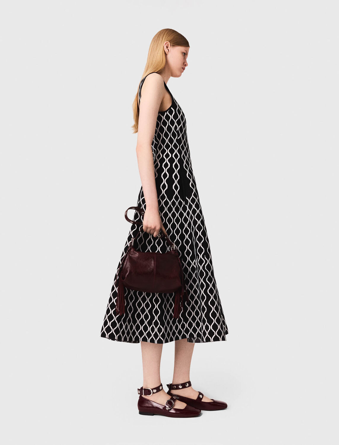 Jacquard knit midi dress - Dresses - MAJE