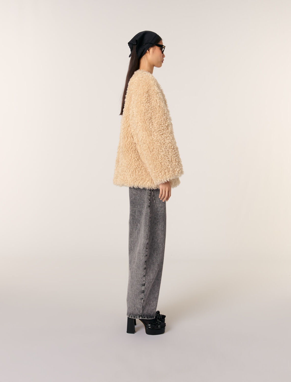 Short faux fur coat - Coats - MAJE