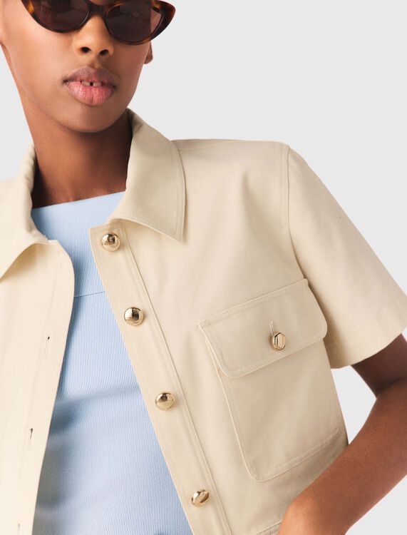 Short-sleeved cropped jacket - Blazers & Jackets - MAJE
