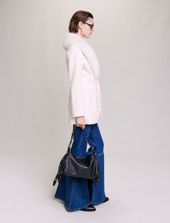 Belted short coat - Coats & Jackets - MAJE