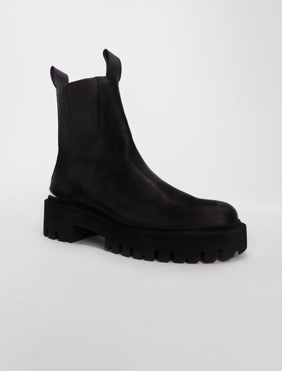 Chelsea boots with platform sole -  - MAJE