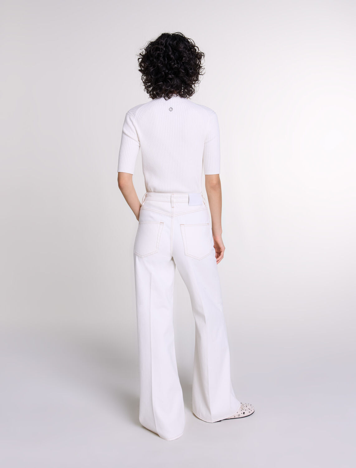 Embroidered high-waisted jeans - Qixi Collection - MAJE