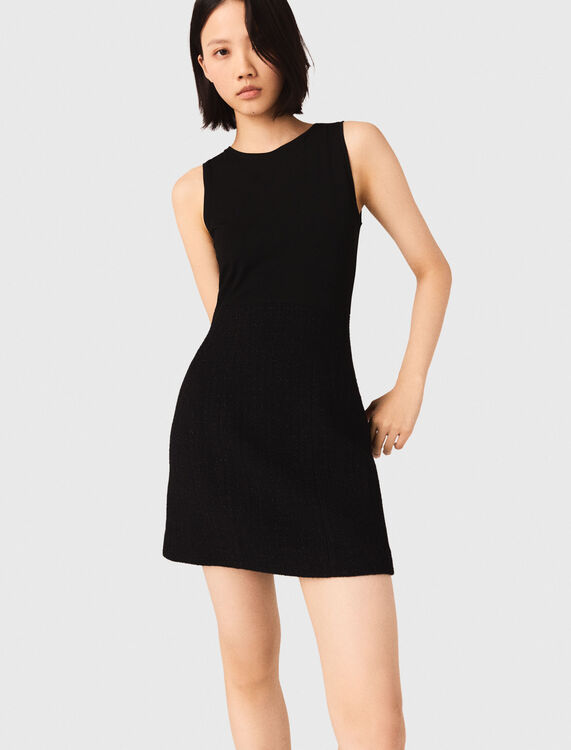 2-in-1 shiny tweed dress - Dresses - MAJE