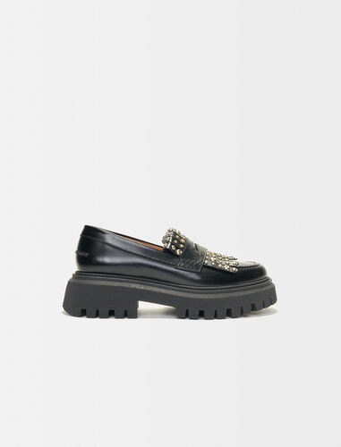 Platform loafers with studs : Sling-Back & Sandals color Black