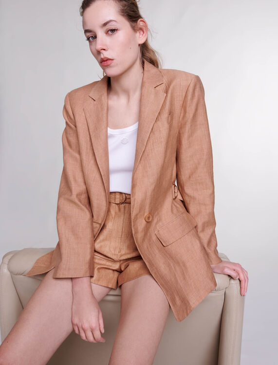 Linen suit jacket - Coats & Jackets - MAJE
