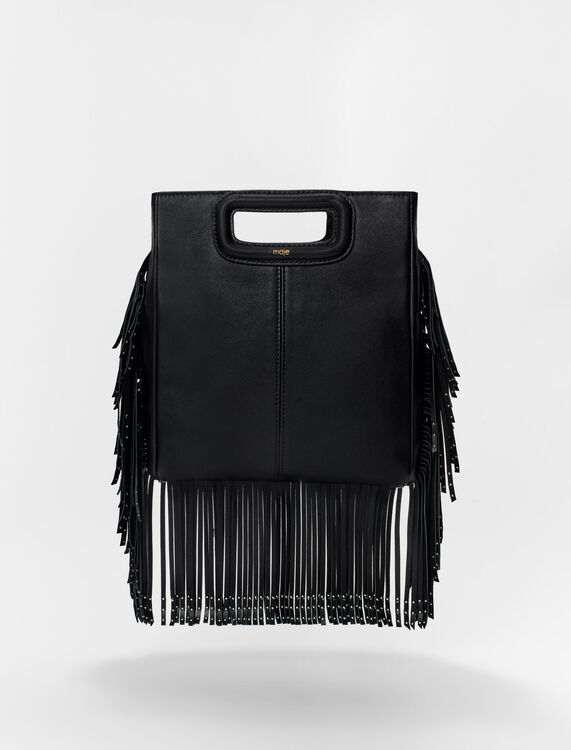 M bag with fringing decorated with studs - Bags - MAJE
