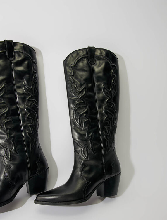 Western leather boots - Booties & Boots - MAJE