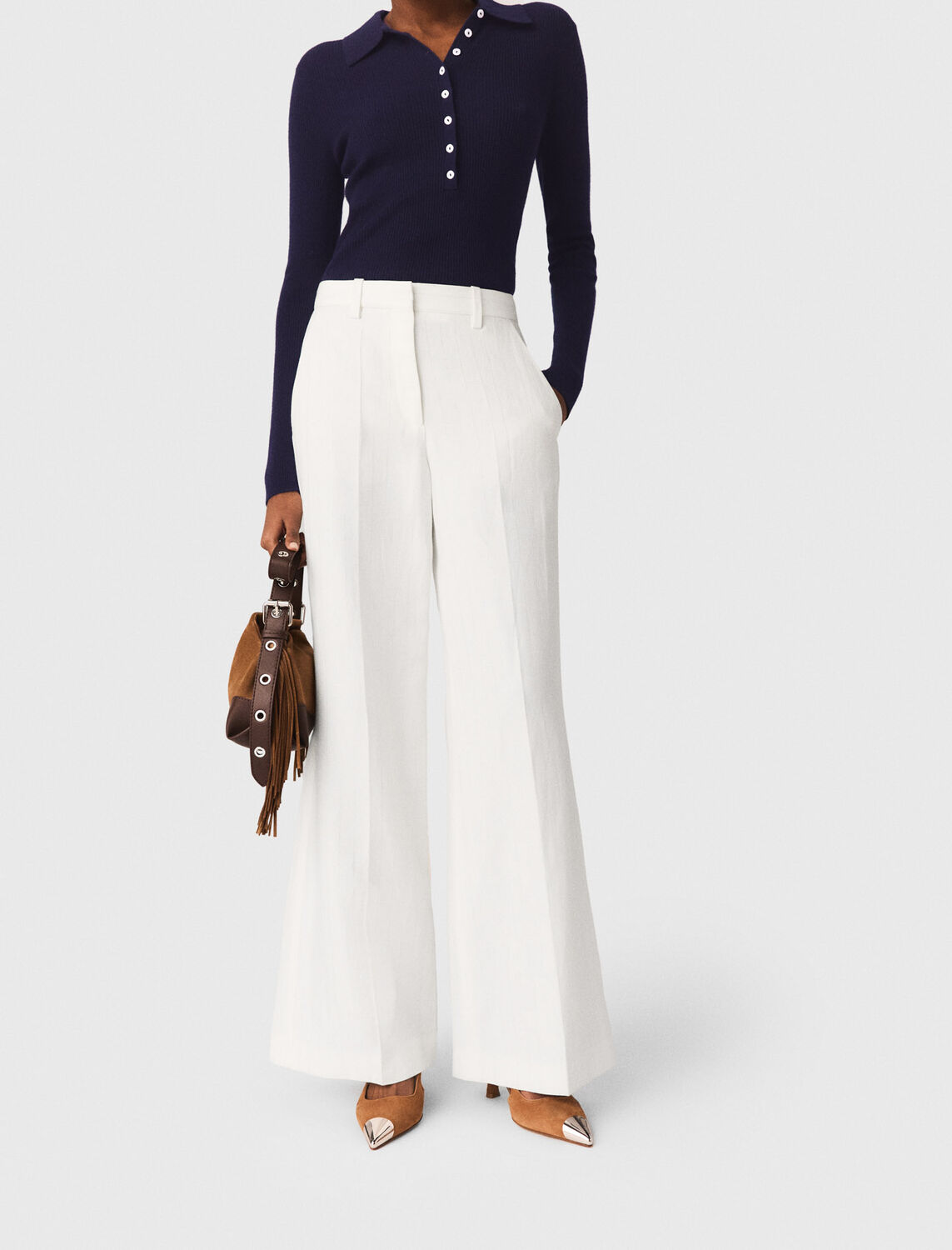 maje : Trousers & Jeans 顏色 白色/WHITE