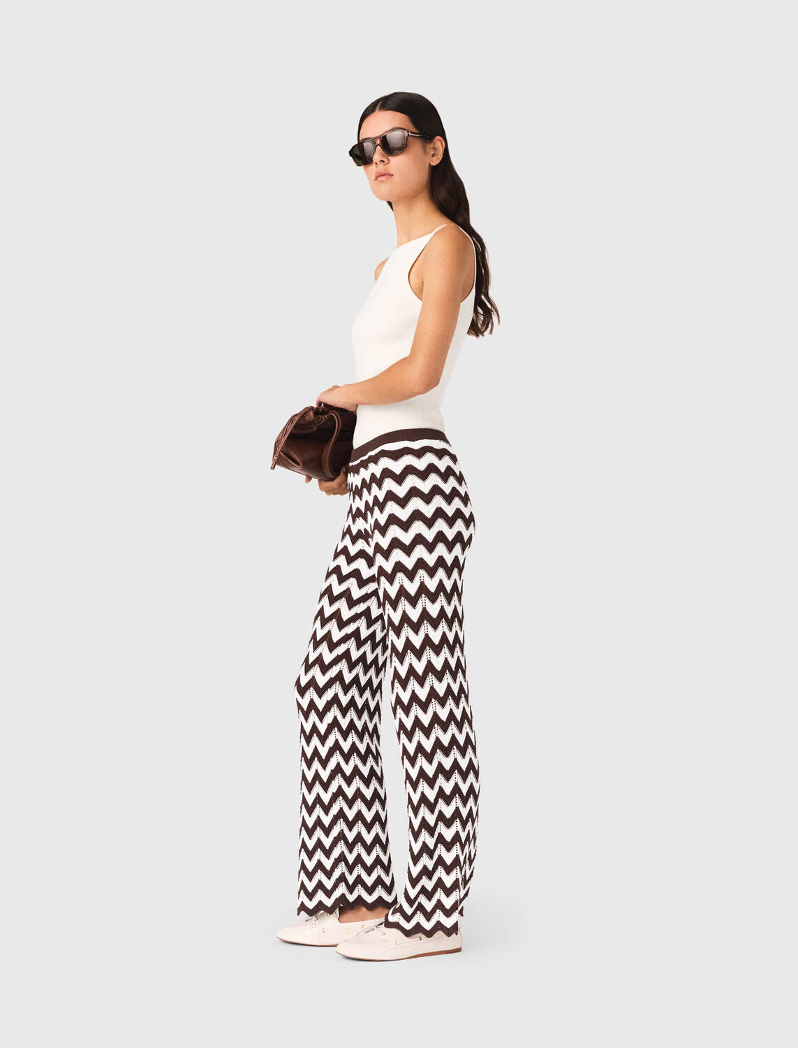 Zigzag crochet trousers - Trousers & Jeans - MAJE