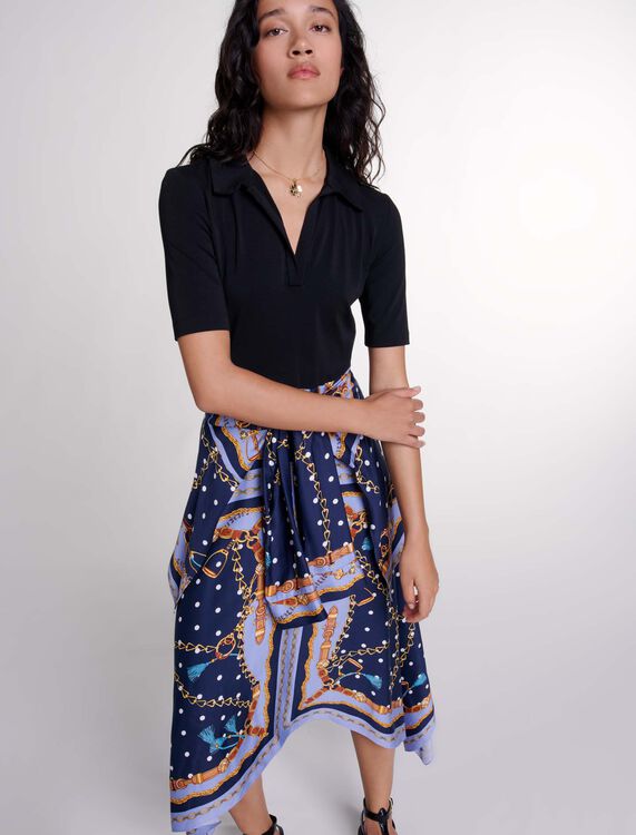 Illusion effect patterned dress - Fall-Winter Collection - MAJE