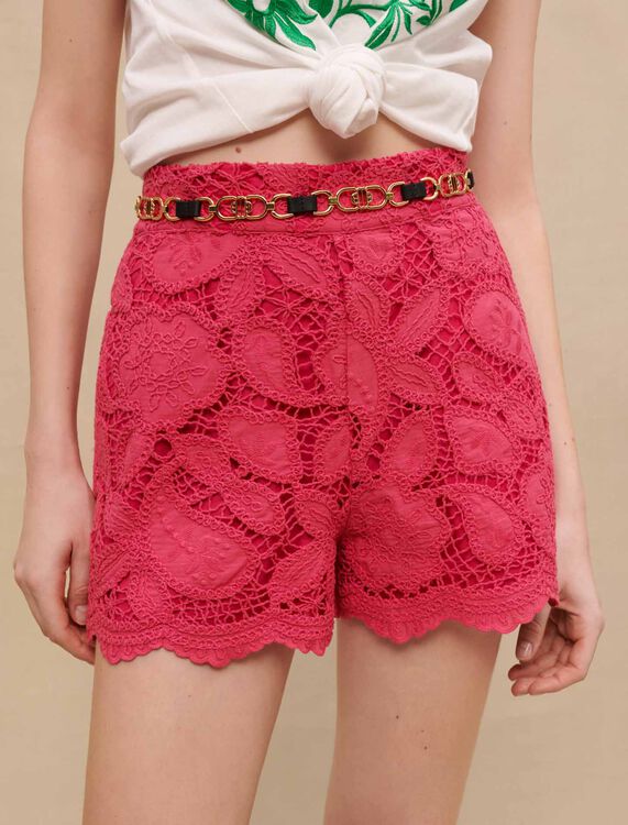 Openwork embroidered shorts - Skirts & Shorts - MAJE
