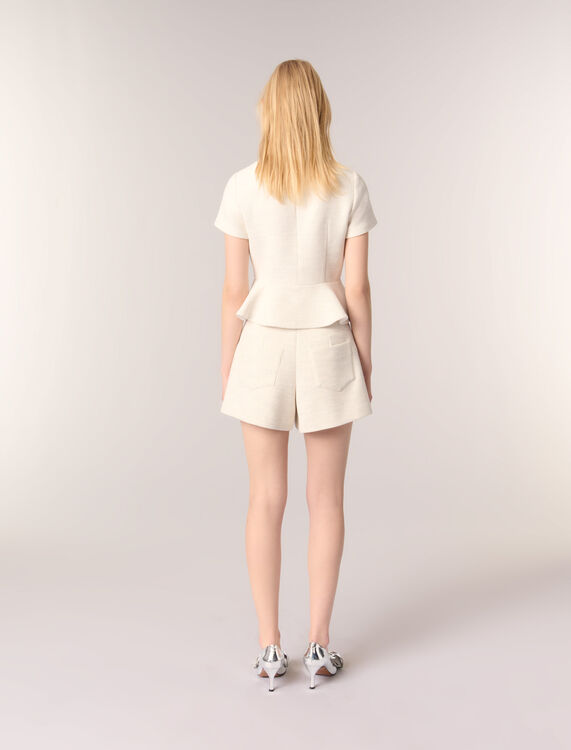 Tweed and lurex peplum top - Tops - MAJE