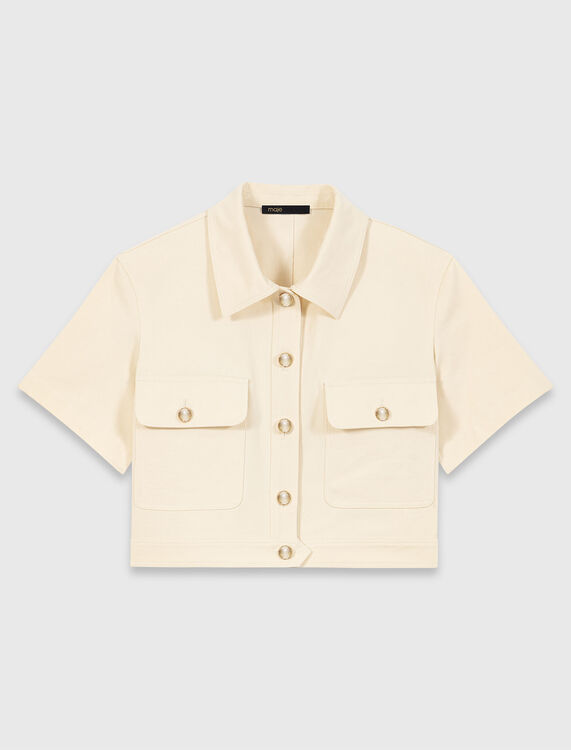 Short-sleeved cropped jacket - Blazers & Jackets - MAJE