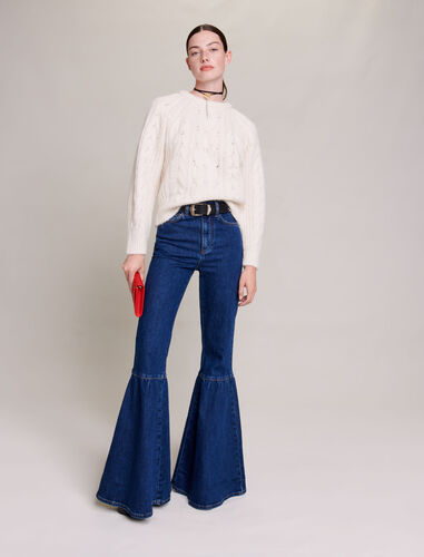 Cable knit jumper : Sweaters & Cardigans color Ecru