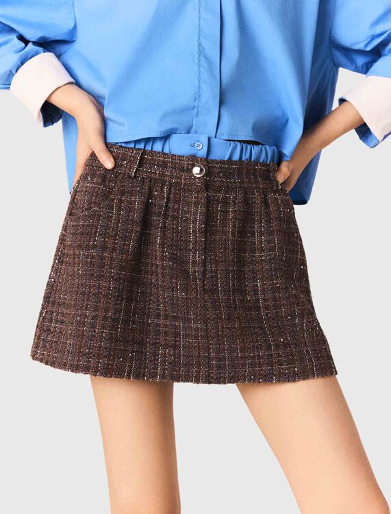 Tweed shorts with elasticated waistband - Skirts & Shorts - MAJE
