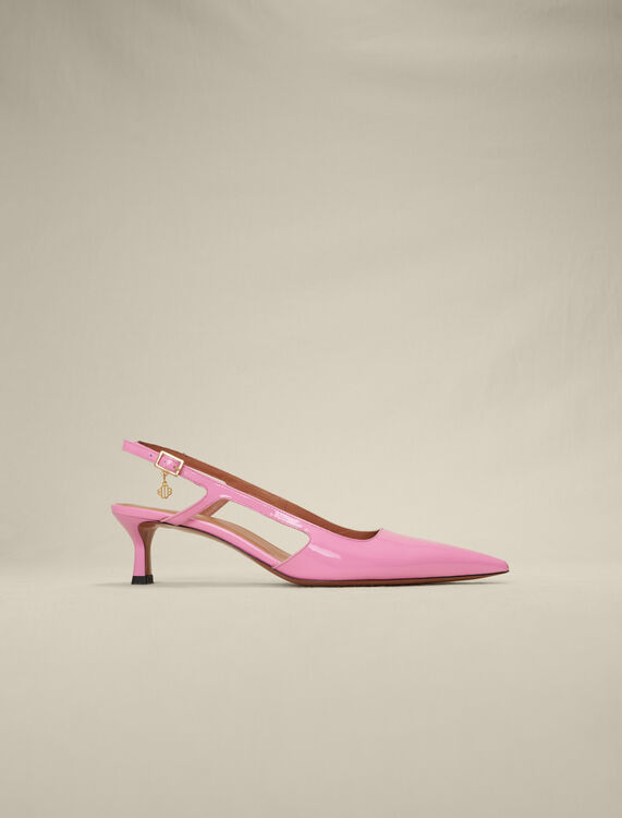 Lacquered pink heels - Sling-Back & Sandals - MAJE