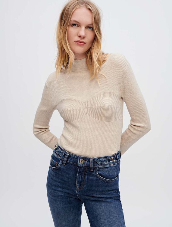 Fitted pullover with cut-outs - Sweaters & Cardigans - MAJE