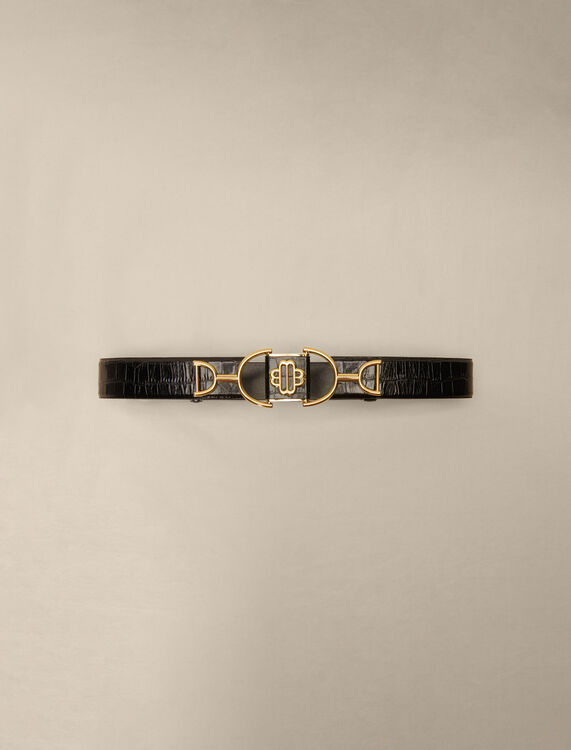 Wide smooth leather belt -  - MAJE