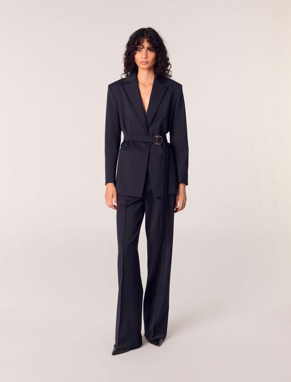Suit jacket with pleated back : Blazers & Jackets color Navy