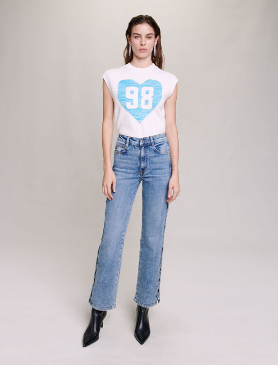 Sleeveless heart jumper - Sweaters & Cardigans - MAJE