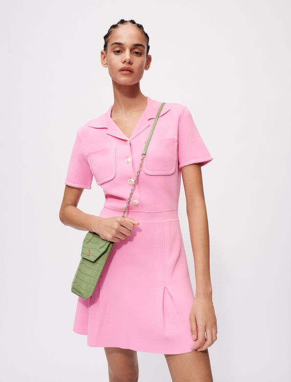 V领编织粉色连衣裙 : null 顏色 