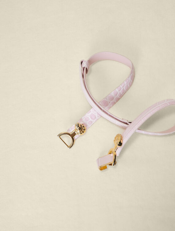 Thin leather belt with lion bit : Other Accessories  color Pale Pink
