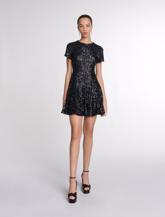 Short sequin dress : Fall-Winter Collection color Black