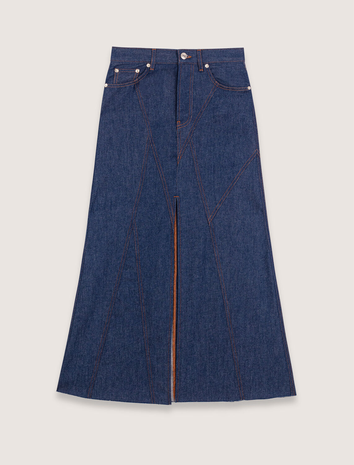 Long denim skirt : Skirts & Shorts color Navy