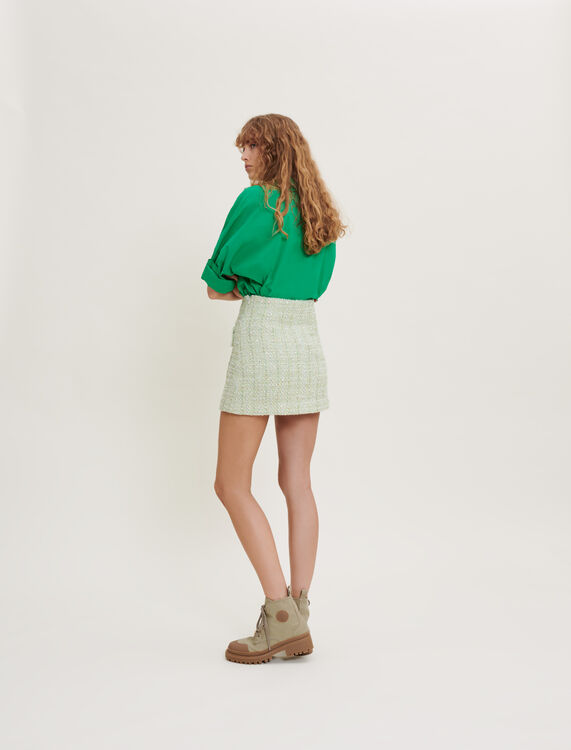 Shiny tweed skirt - Skirts & Shorts - MAJE