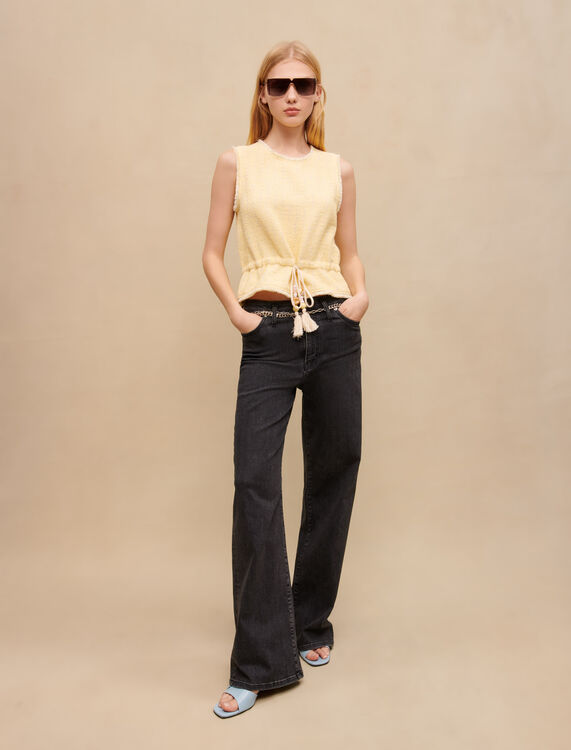 Sleeveless lurex tweed top - Tops - MAJE